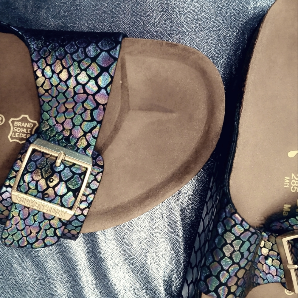 Birkenstock Iridescent Black Sandals